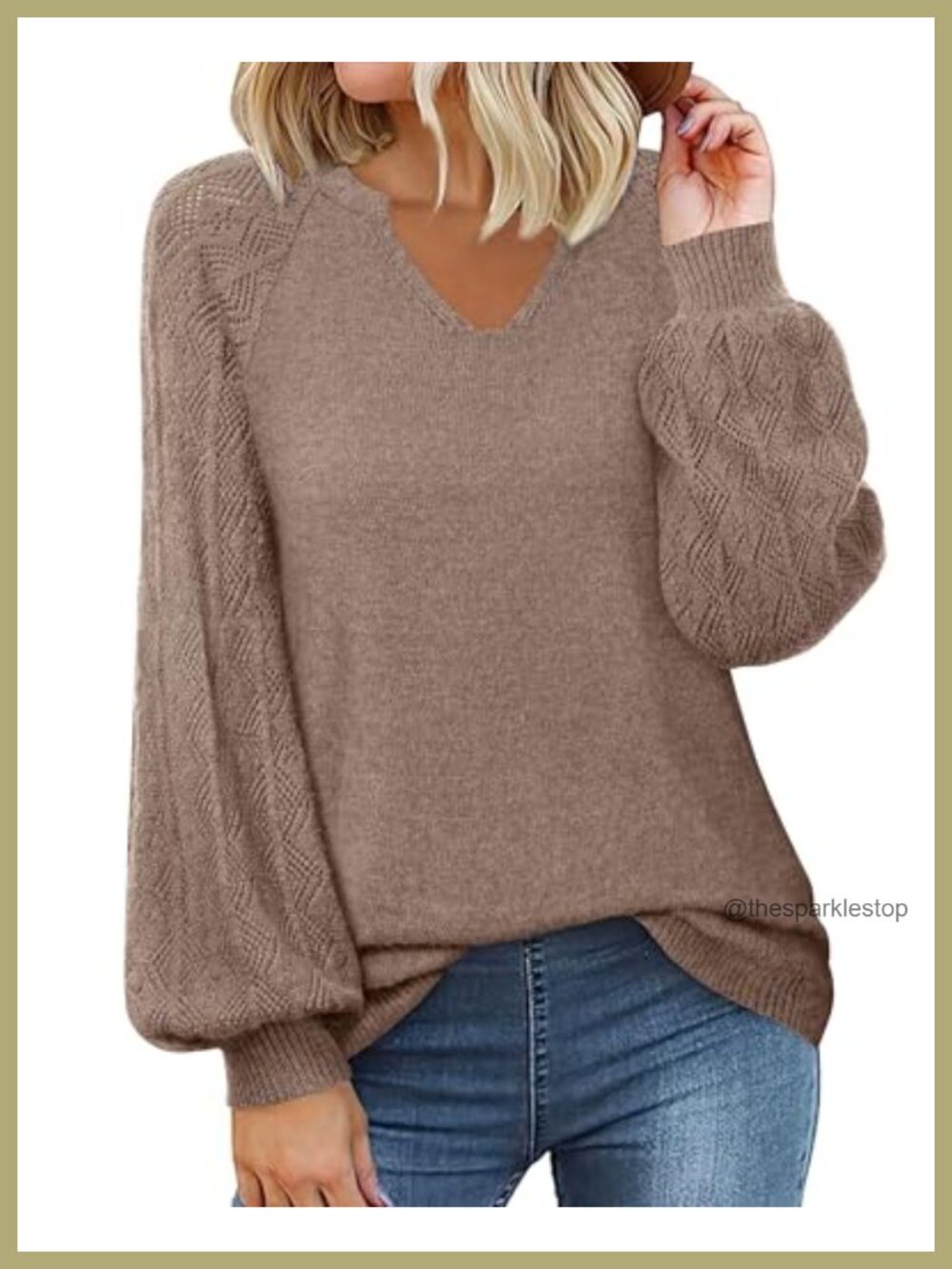 Womens Lightweight V Neck Long Sleeve Pullover Sweater Casual